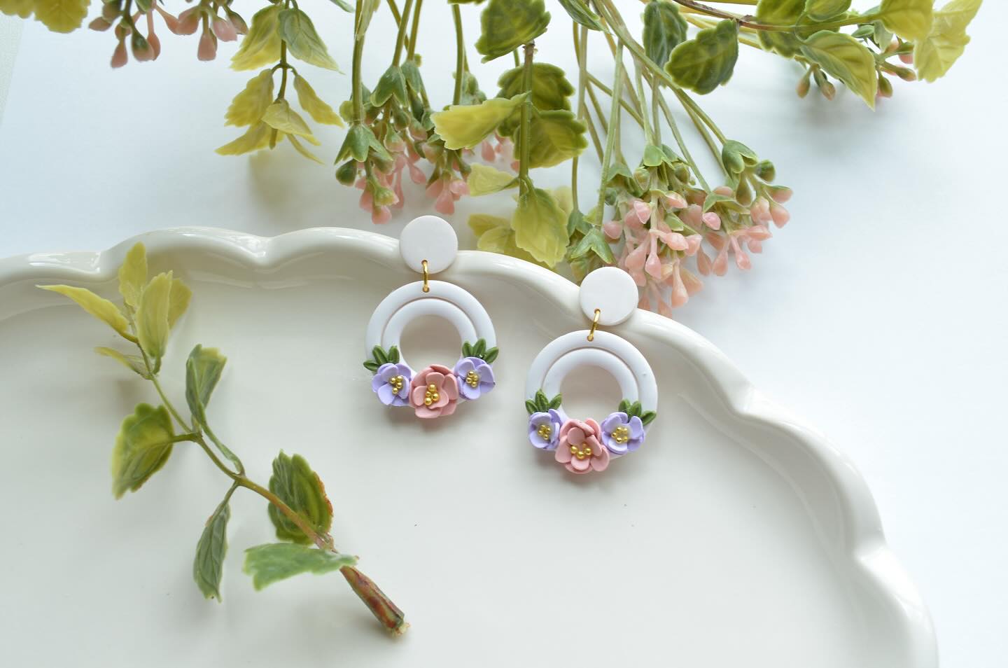 Floral Circle Earrings