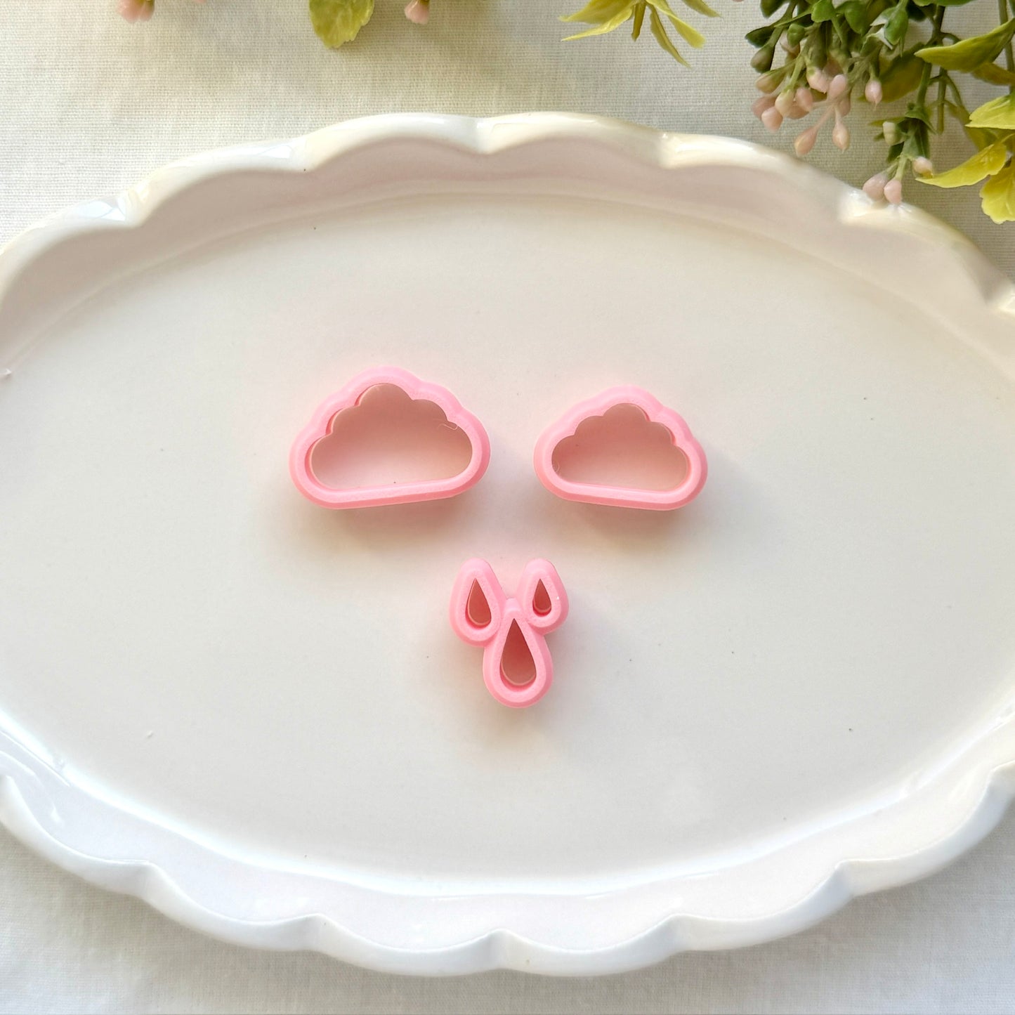 Cloud & Raindrop Clay Cutters | 0.2mm Precision Blade, PLA+ Cutter