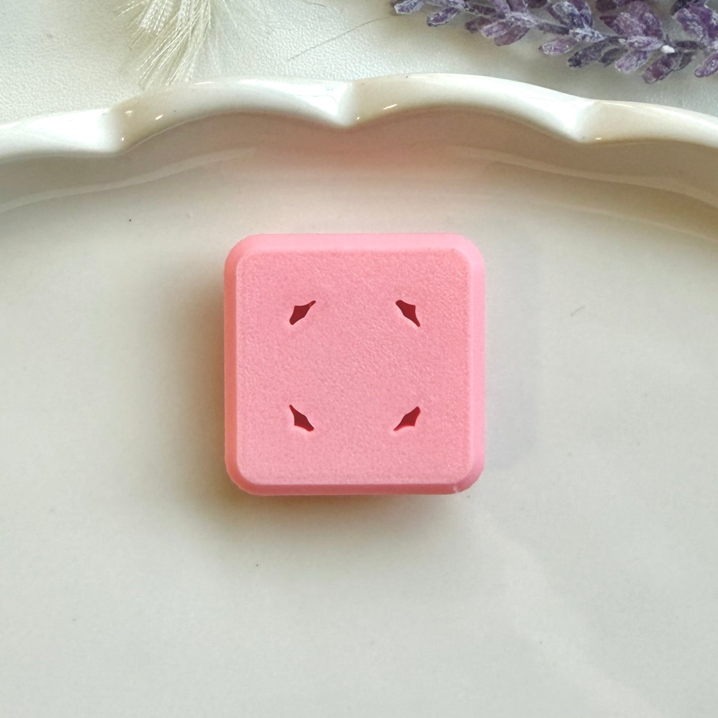 Square Tile Embossed Everyday Clay Cutter 25mm | Precision 0.2mm Blade, PLA+ Earring Jewelry Crafts