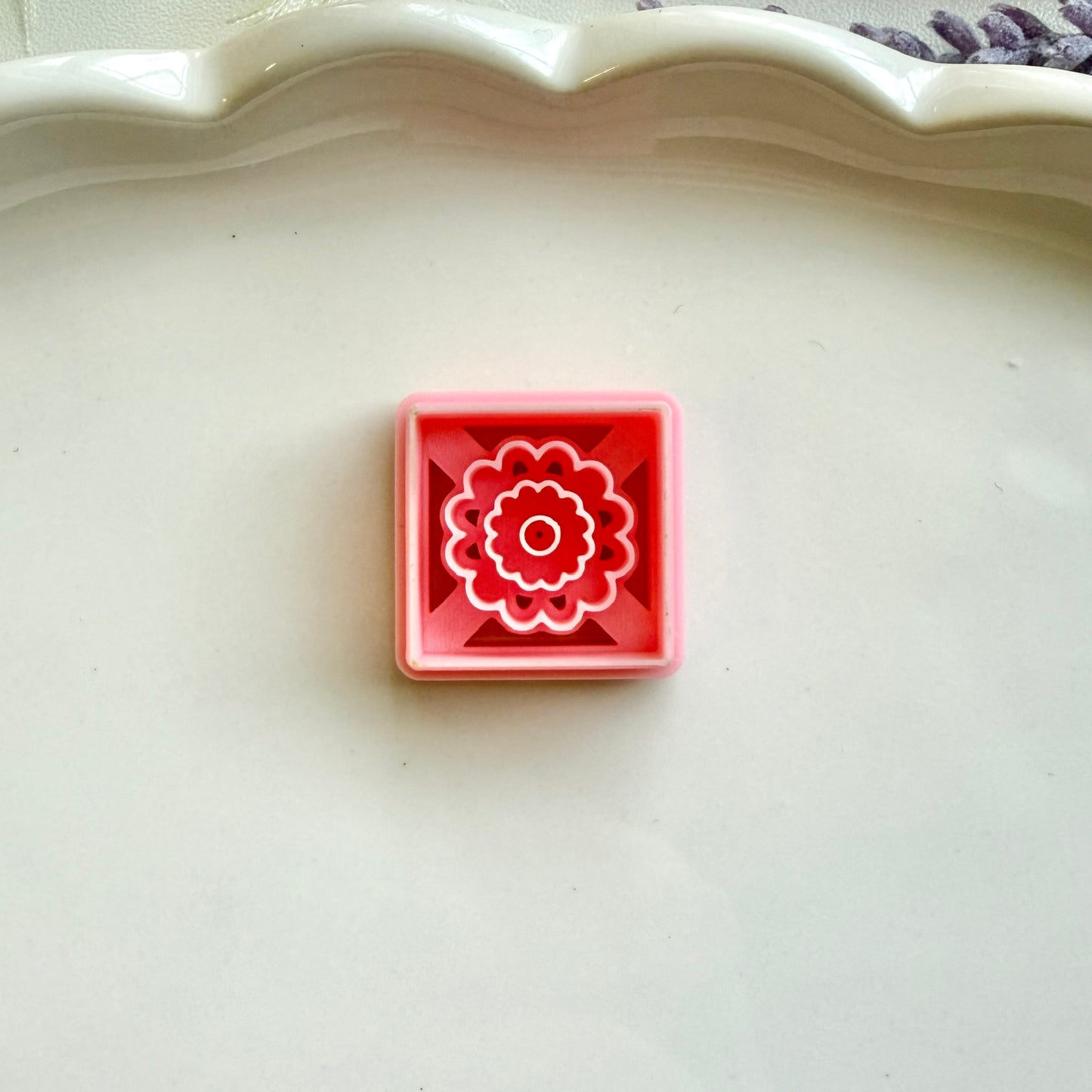 Square Tile Patterned Everyday Clay Cutter 25mm | Precision 0.2mm Blade, PLA+ Earring Jewelry Crafts