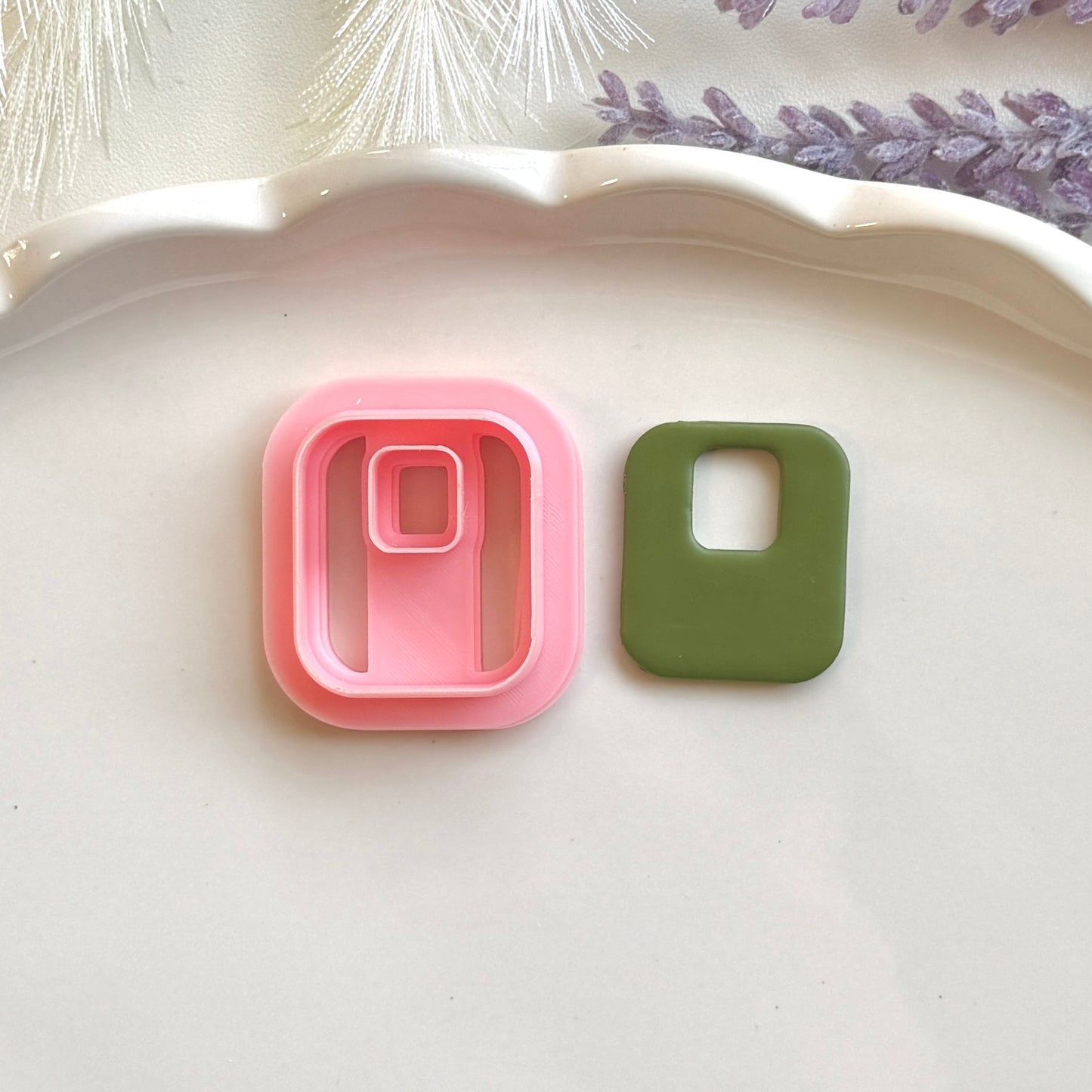 Rounded Square Everyday Clay Cutter 30mm | Precision 0.2mm Blade, PLA+ Earring Jewelry Crafts