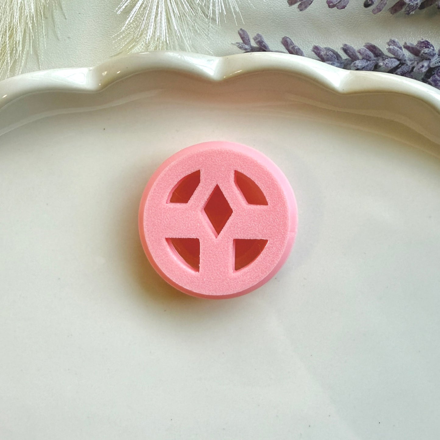 Clay Cutter Circle Diamond Cutout 30mm | PLA+ Earring Jewelry Crafts 0.2mm Blade