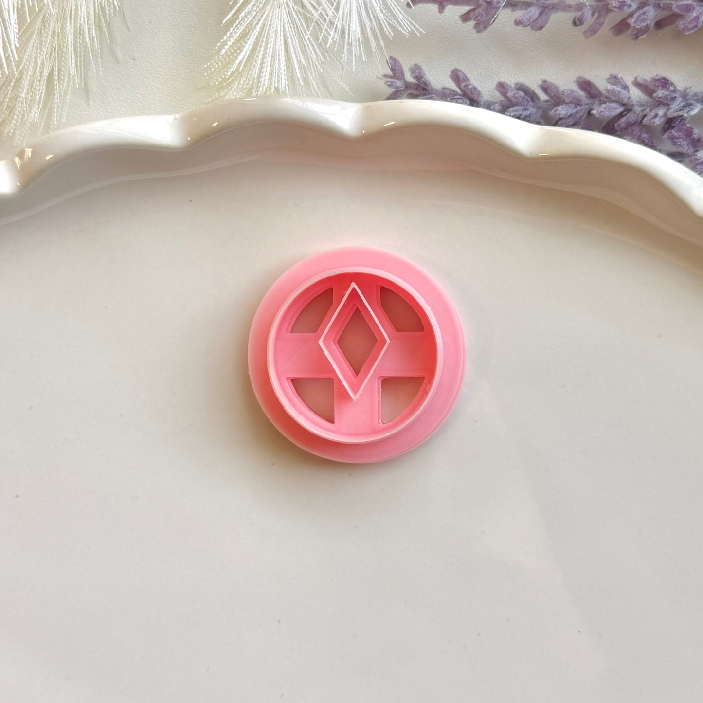 Clay Cutter Circle Diamond Cutout 30mm | PLA+ Earring Jewelry Crafts 0.2mm Blade