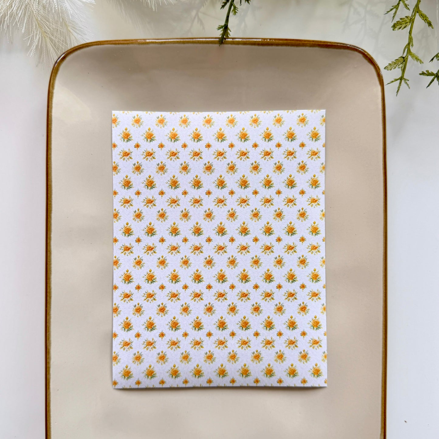 Polymer Clay Transfer Sheet – Water-Soluble, Jewelry Making, Earring Design, Seamless Pattern, Clay Tools - Yellow 1