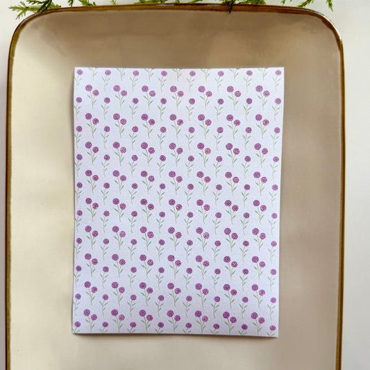 Polymer Clay Transfer Sheet – Water-Soluble, Jewelry Making, Earring Design, Seamless Pattern, Clay Tools - Purple Florals 3