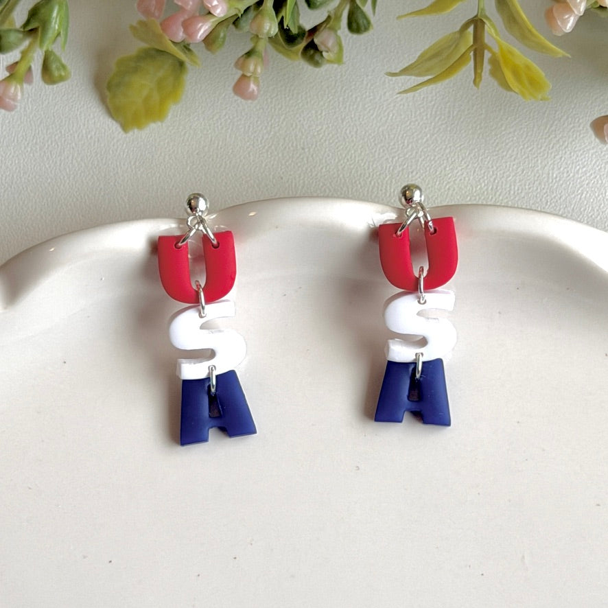 USA Letter Clay Cutters | PLA+ Polymer Jewelry Crafts, Patriotic Independence Day