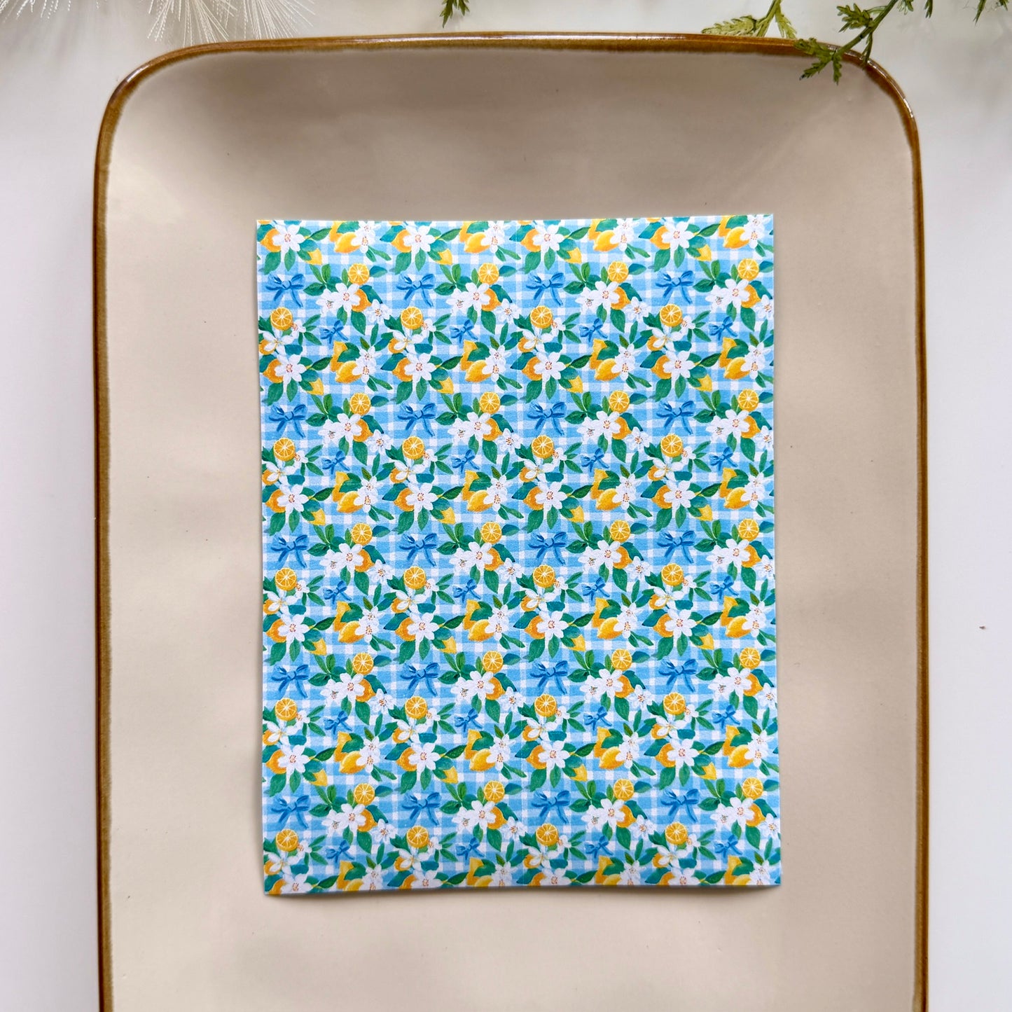 Polymer Clay Transfer Sheet – Water-Soluble, Jewelry Making, Earring Design, Seamless Pattern, Clay Tools - Lemons 2