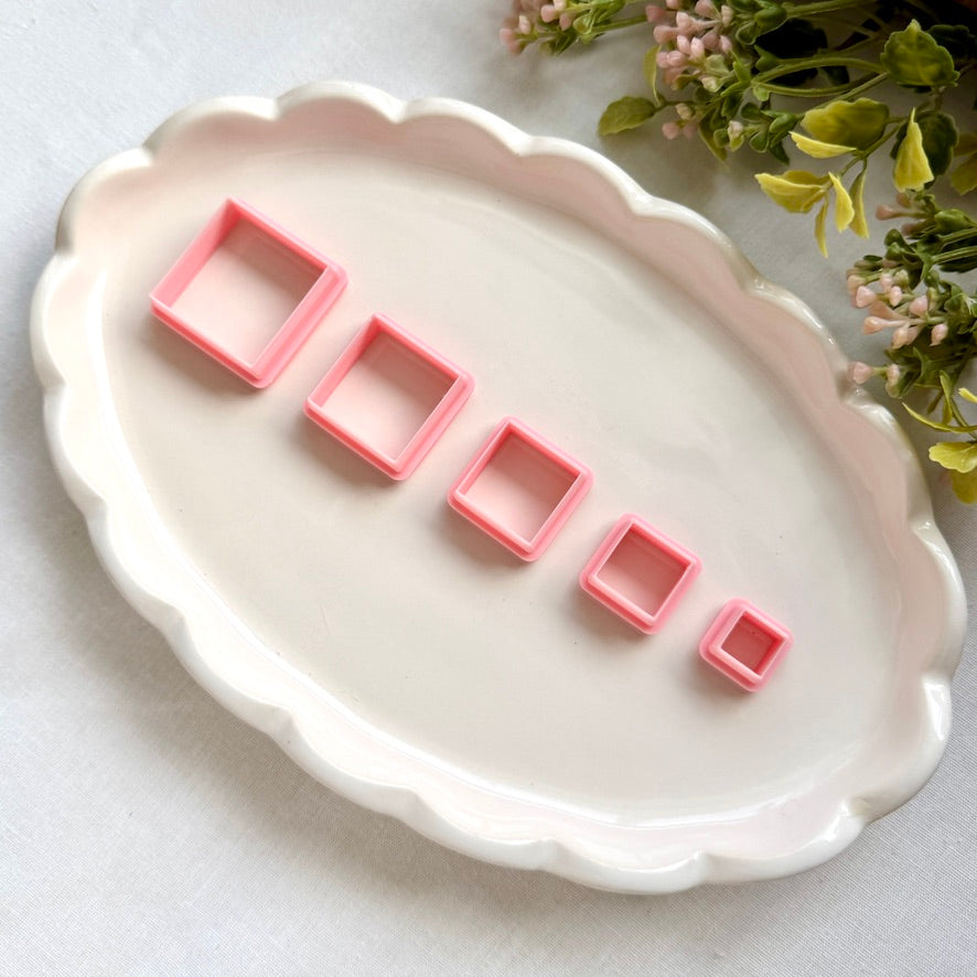Square Clay Cutter | Ultra-Sharp 0.2mm Blade, PLA+ Geometric Jewelry Tool