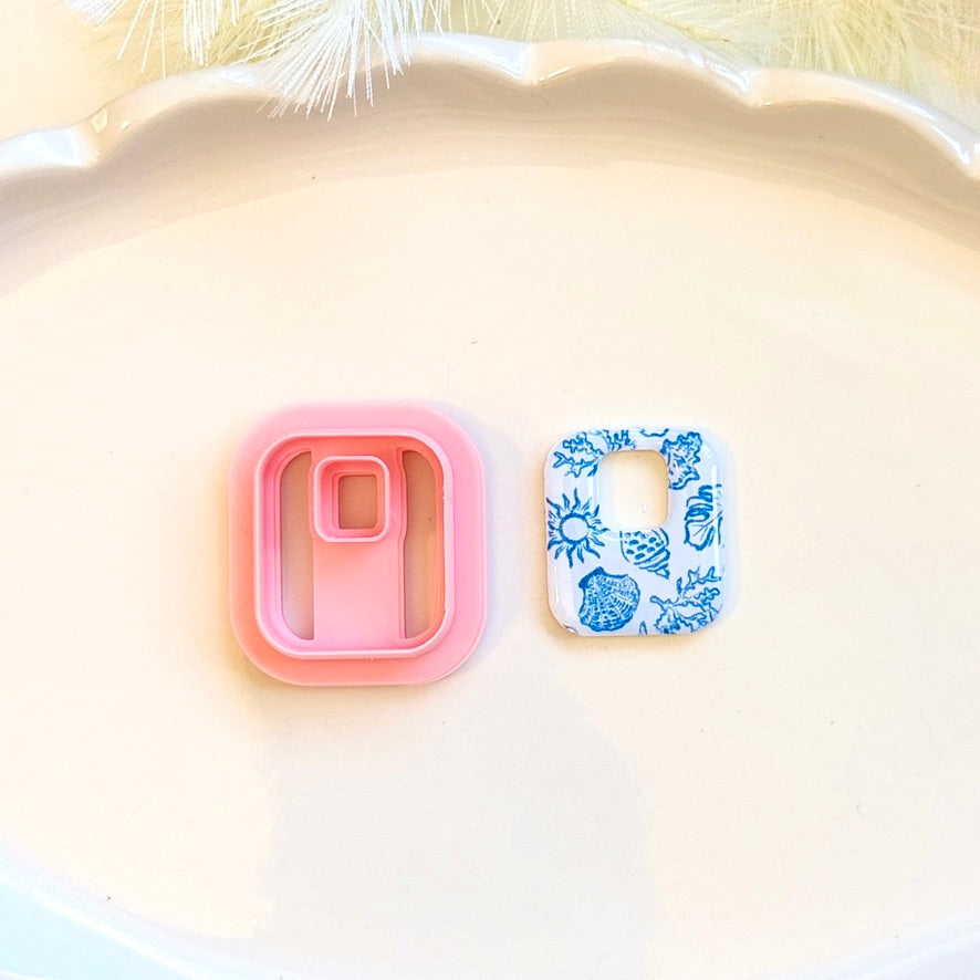 Rounded Square Everyday Clay Cutter 30mm | Precision 0.2mm Blade, PLA+ Earring Jewelry Crafts