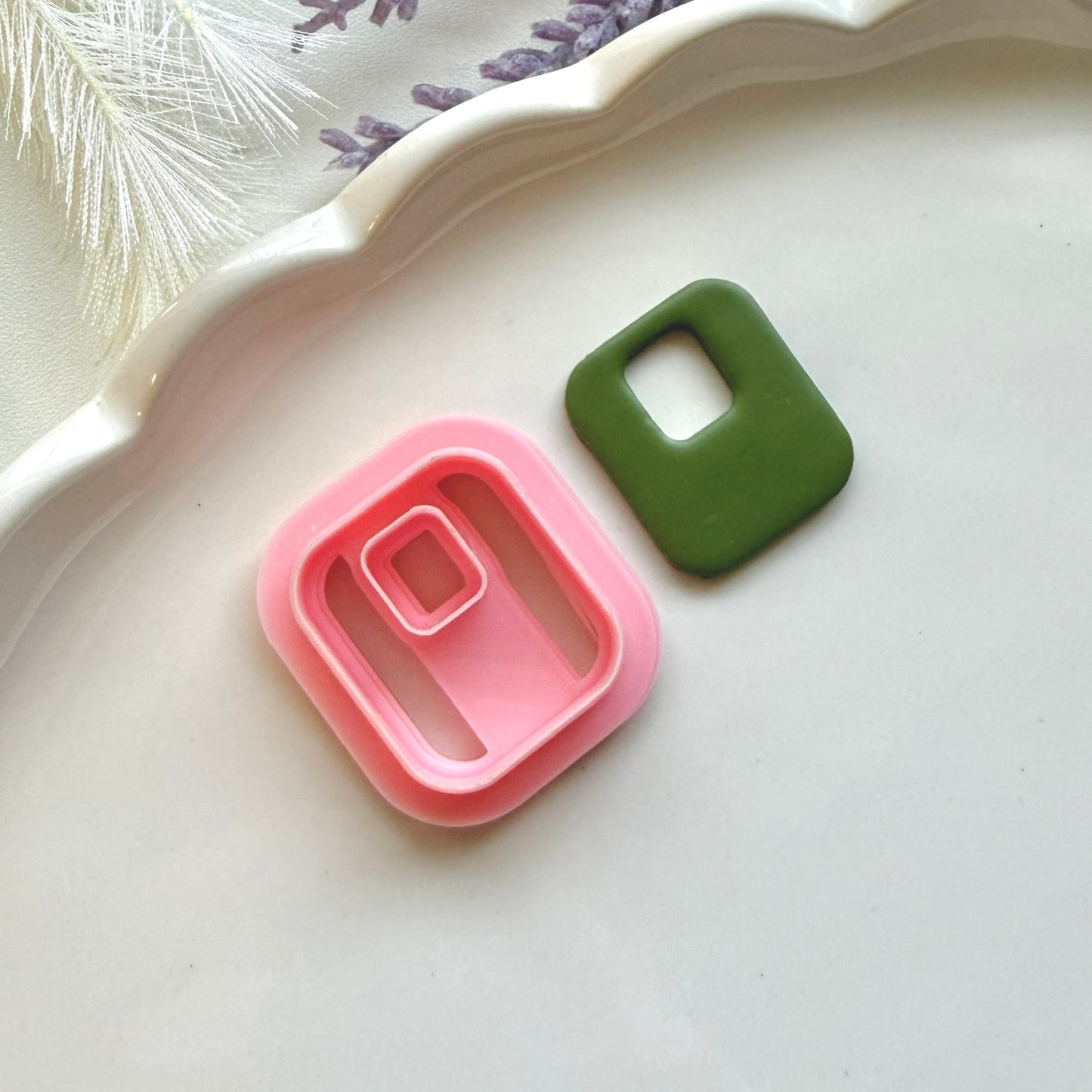 Rounded Square Everyday Clay Cutter 30mm | Precision 0.2mm Blade, PLA+ Earring Jewelry Crafts
