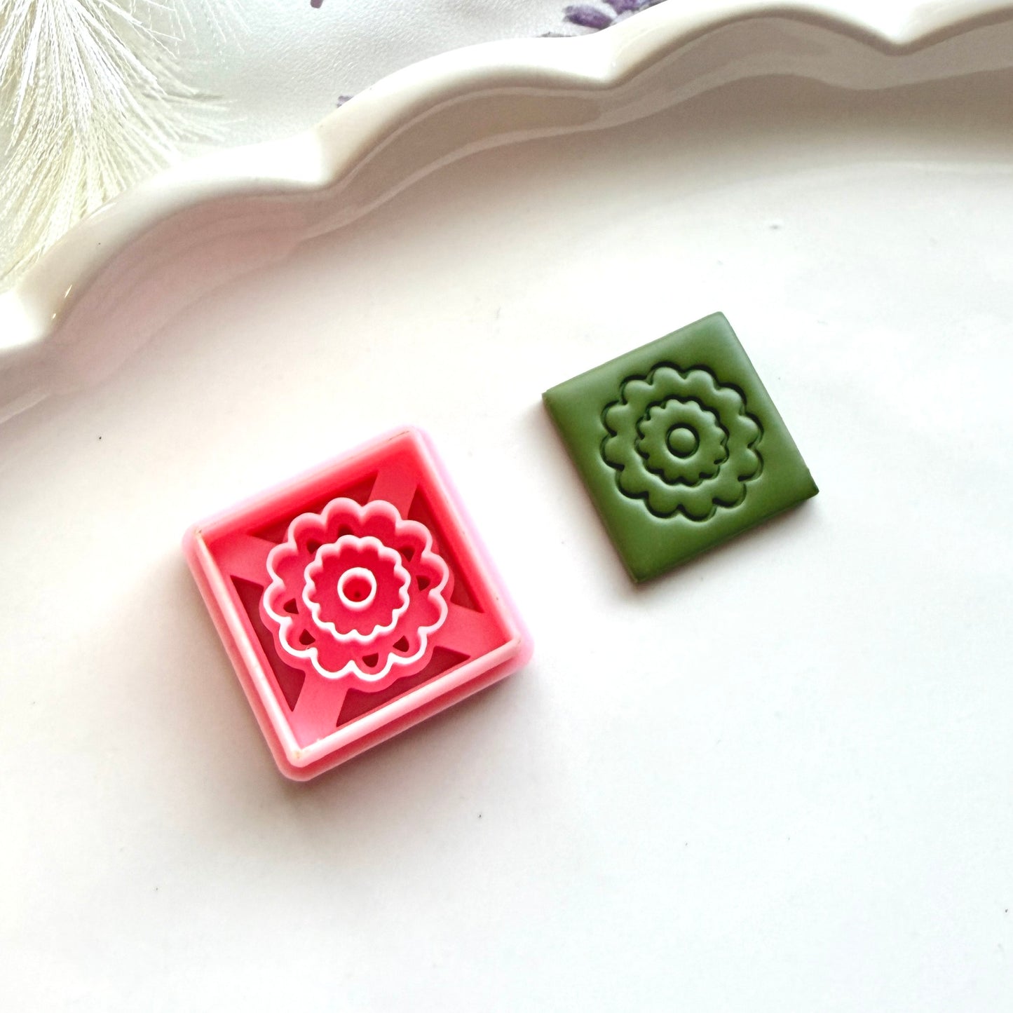 Square Tile Patterned Everyday Clay Cutter 25mm | Precision 0.2mm Blade, PLA+ Earring Jewelry Crafts