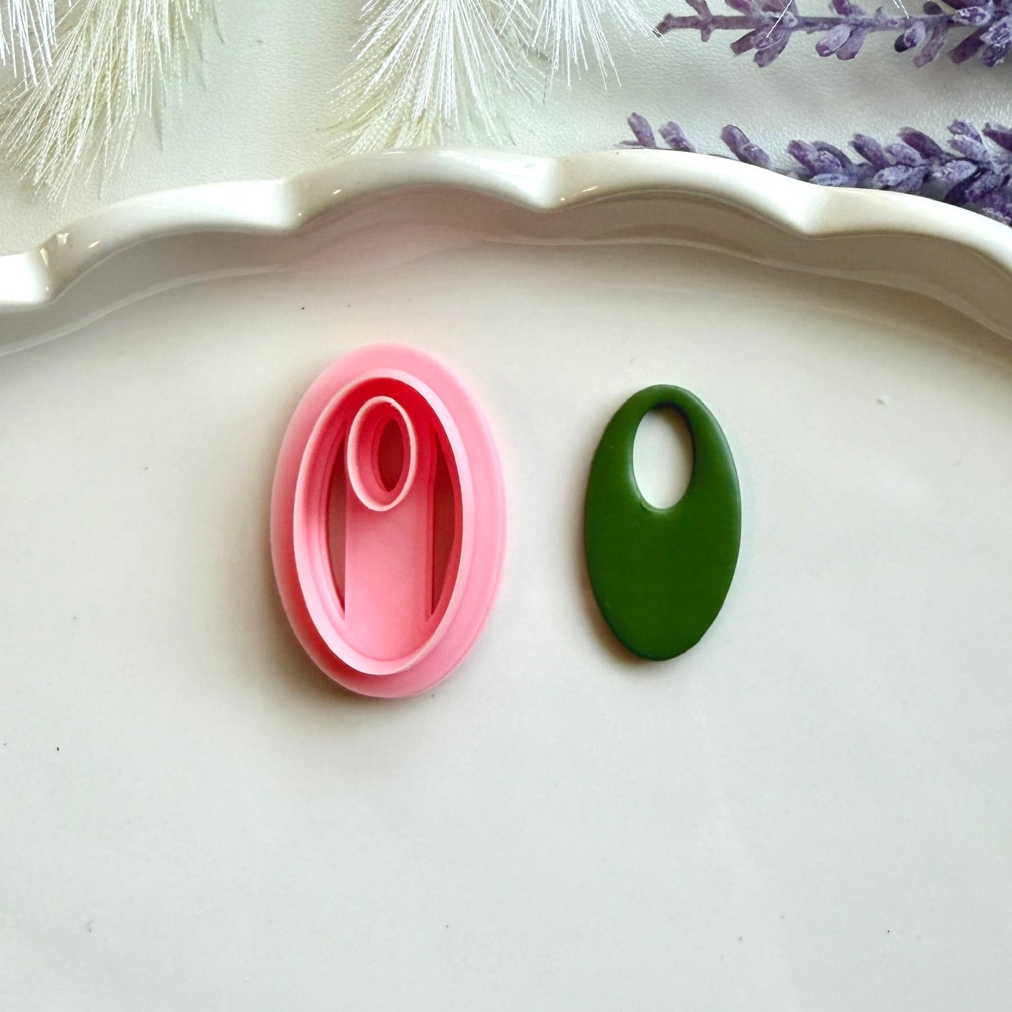 Rounded Oval Clay Cutter 30mm | Precision 0.2mm Blade, PLA+ Earring Jewelry Crafts